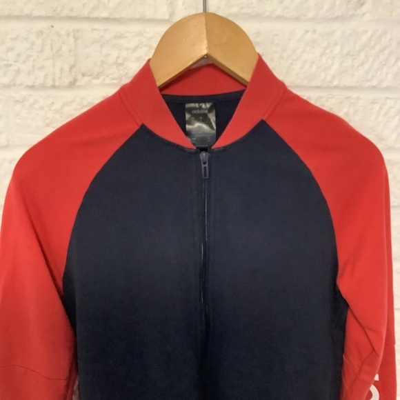 Adidas Full Zip Sweatshirt - Size M 12-14 - Red & Navy - P2P 18” - Picture 7 of 8